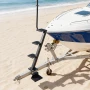 Boat Trailer Steps, 4-Step, Heavy-Duty Boat Trailer Steps with Handle, Non-Slip Surface, 3 Mounting Angle Options, Steel Ladder 