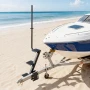 Boat Trailer Steps, 3-Step, Heavy-Duty Boat Trailer Steps with Handle, Non-Slip Surface, 3 Mounting Angle Options, Steel Ladder 