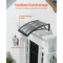 Awnings for Door Entrance, 24 x 24 in, Exterior Front Door Window Awnings with Drainage & ABS Bracket, Rain Snow Sun Protection,