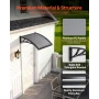 Awnings for Door Entrance, 24 x 24 in, Exterior Front Door Window Awnings with Drainage & ABS Bracket, Rain Snow Sun Protection,
