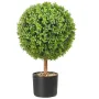 Artificial Topiaries Boxwood Trees, 24 inch Tall (2 Pieces), Ball-Shape Faux Topiaries Plant with Planters, Green Feaux Plant w/
