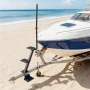 Boat Trailer Steps, 3-Step, Heavy-Duty Boat Trailer Steps with Handle, Non-Slip Surface, 3 Mounting Angle Options, Steel Ladder 