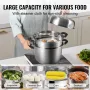 Steamer Pot 11in/28cm, 3 Tier Steamer Pot for Cooking with 8.5QT Stock Pot, Vegetable Steamer & 2 Steaming Tray, Food-Grade 304 