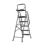 5 Step Ladder, Folding Step Stool with Wide Anti-Slip Pedal, Tool Tray, Dual Side Handrails, 272 kg Capacity Portable Steel Ladd