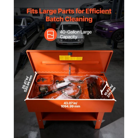 Parts Washer 151L Tank, 65L Solvent Capacity