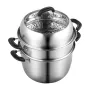 Steamer Pot 11in/28 cm, 3 lagdampkande til madlavning med 8,5qt
