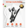 30-Piece Black Silverware Set, Food-Grade Stainless Steel Flatware Utensils for 6, Mirror Finished Cutlery Set, Dishwasher Safe 