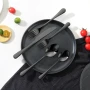 30-Piece Black Silverware Set