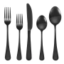 30-Piece Black Silverware Set