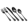 30-Piece Black Silverware Set, Food-Grade Stainless Steel Flatware Utensils for 6, Mirror Finished Cutlery Set, Dishwasher Safe 