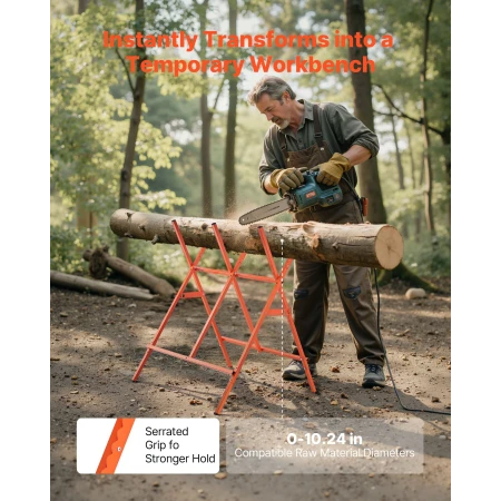 Saw Horses, 2 Pack Folding Work Horses, 117.9 kg Load Capacity Sawhorse with Heavy Duty Legs, Adjustable Height Saw Horse with N
