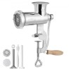 Manual Meat Grinder, All Parts Stainless Steel, Hand Operated Meat Grinding Machine with Tabletop Clamp, 2 Grinding Plates &