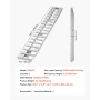 Loading Ramps, 2 Pcs 2745 x 380 mm, Durable Aluminum and Heavy-Duty Trailer Ramp Set with Anti-Slip Plates, 4535.9 kg Combined C