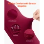 50 Pcs Burgundy Chair Covers, Polyester Spandex Chair Cover, Stretch Slipcovers for Wedding Party Dining Banquet Flat-Front Chai