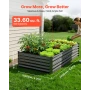 2 Pack Galvanized Raised Garden Beds, 2030 x 1020 x 460 mm, Rectangular Metal Planter Boxes Kit Outdoor, Elevated Planting Box w