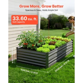 2 Pack Galvanized Raised Garden Beds, 2030 x 1020 x 460 mm