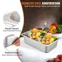 6 Pack Steam Table Pans 20.9 x 12.8 x 5.9 Inch Deep Steam Table Pan Full Size 20.5L Deep Food Container Stainless Steel Oven Tra