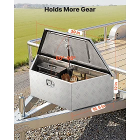 Trailer Tongue Box, 990 x 419 x 305 mm Aluminum Trailer Tongue
