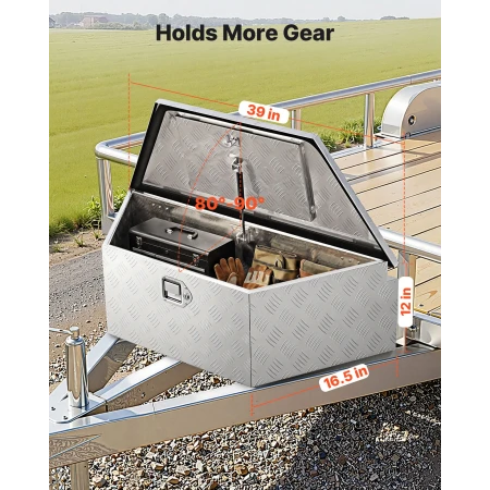 Trailer Tongue Box, 990 x 419 x 305 mm Aluminum Trailer Tongue