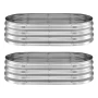 2 Pack Galvanized Raised Garden Beds, 1200 x 600 x 300 mm, Oval