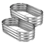 2 Pack Galvanized Raised Garden Beds, 1200 x 600 x 300 mm, Oval
