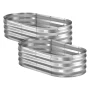 2 Pack Galvanized Raised Garden Beds, 1200 x 600 x 300 mm, Oval