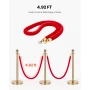 2 Pcs Red Velvet Stanchion Ropes, 1.5 m Crowd Control Stanchion