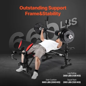 Weight Bench, Multi-Functional Adjustable Weight Bench Press