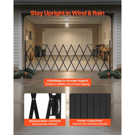 Expandable Barricade, 3.37m Expandable Safety Barrier, Flexible
