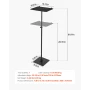 Projector Stand, Projector Floor Stand with Adjustable Height 770 to 1610mm, 360° Horizontal Rotation Projectors Cart for Meetin
