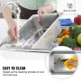 6 Pack Steam Table Pans 20.9 x 12.8 x 5.9 Inch Deep Steam Table Pan Full Size 20.5L Deep Food Container Stainless Steel Oven Tra