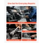Flex-Head Ratcheting Wrench Set, 12-Piece Metric 8 mm to 19 mm, 72 Teeth, Cr-V Steel Ratchet Flexible Combination Wrench Set wit