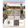 Double Expandable Barricades, 6m Expandable Safety Barrier, Flexible Mobile Barricade with Locking Casters, Portable Folding Sec