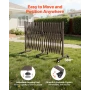Double Expandable Barricades, 6m Expandable Safety Barrier, Flexible Mobile Barricade with Locking Casters, Portable Folding Sec