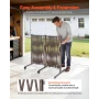 Double Expandable Barricades, 6m Expandable Safety Barrier, Flexible Mobile Barricade with Locking Casters, Portable Folding Sec