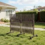 Double Expandable Barricades, 6m Expandable Safety Barrier, Flexible Mobile Barricade with Locking Casters, Portable Folding Sec