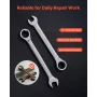 Combination Wrench Set, 16-Piece SAE Sizes, 72 Teeth, Cr-V