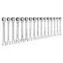 Combination Wrench Set, 16-Piece SAE Sizes, 72 Teeth, Cr-V