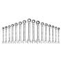 Combination Wrench Set, 16-Piece SAE Sizes, 72 Teeth, Cr-V
