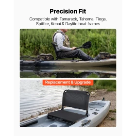 Kayak Seat, 1 Pack 20 mm Raised Height, Foldable Seat with Back