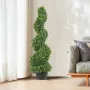 Artificial Topiaries Boxwood Trees, 3ft Tall (2 Pieces) Faux Topiary Plant Outdoor, All-year Green Feaux Plant w/ Replaceable Le