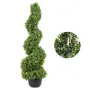 Artificial Topiaries Boxwood Trees, 3ft Tall (2 Pieces) Faux Topiary Plant Outdoor, All-year Green Feaux Plant w/ Replaceable Le
