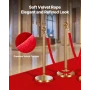 4 Pcs Red Velvet Stanchion Ropes, 1.5 m Crowd Control Stanchion
