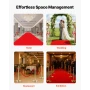 4 Pcs Red Velvet Stanchion Ropes, 1.5 m Crowd Control Stanchion