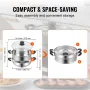 Steamer Pot, 11in/28cm Steamer Pot for Cooking with 3QT Stock Pot and Vegetable Steamer, Food-Grade 304 Stainless Steel Food Ste