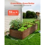 Galvanized Raised Garden Bed, 240 x 120 x 62 cm, Rectangular