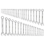 Combination Wrench Set, 44-Piece SAE and Metric, 12-Point Box