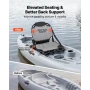 Kayak Seat, 1 Pack 34 mm Raised Height, Universal Foldable Canoe Seat with Adjustable Back Support, Adjustable Straps, and Alumi
