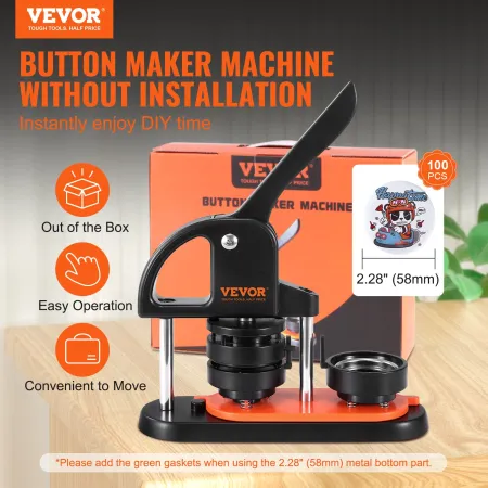 Button Maker Machine, 2,28 tommer/58 mm pin maker