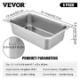 6 Pack Steam Table Pans 20.9 x 12.8 x 5.9 Inch Deep Steam Table Pan Full Size 20.5L Deep Food Container Stainless Steel Oven Tra